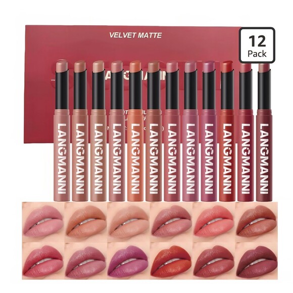 Other - 12 Piece Dual Soft Nude Velvety Matte To Red Tone Waterproof Lipstick Lip Balm